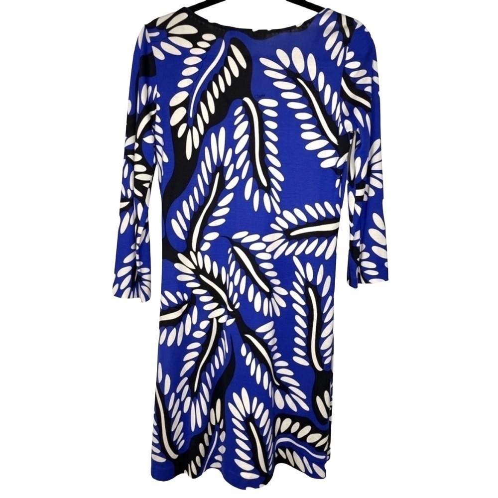 Diane von Furstenberg DVF Kaden Blue Leaf Silk Jersey Dress 8 - Picture 5 of 8
